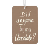 手書きおもしろいタイポグラフィチョコレートブラウン引用文 カーエアーフレッシュナー (裏面)