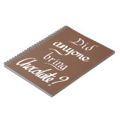 手書きおもしろいタイポグラフィチョコレートブラウン引用文 ノートブック (左側)