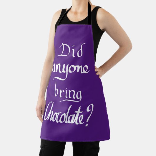 手書きおもしろいチョコレート引用文ユーモア紫 エプロン (インサイチュ)