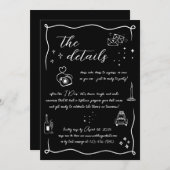 手書きおもしろいドードレ結婚の詳細カード 招待状 (正面/裏面)