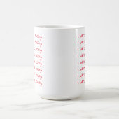 手書きおもしろいレッド文字コーヒー コーヒーマグカップ (中央)