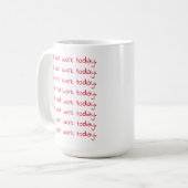 手書きおもしろいレッド文字コーヒー コーヒーマグカップ (正面左)