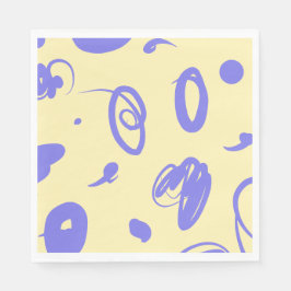 手書きおもしろい曲線デザイン紙ナプキン スタンダードランチョンナプキン