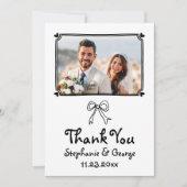 手書きお洒落の写結婚真 サンキューカード (正面)