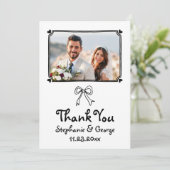 手書きお洒落の写結婚真 サンキューカード (スタンド正面)