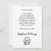 手書きお洒落の写結婚真 サンキューカード (裏面)