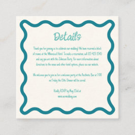 手書きお洒落の波状縁どの結婚詳細 エンクロージャーカード