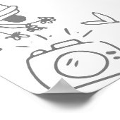 手書きお洒落の結婚歓迎サイン ポスター (角)