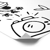 手書きお洒落の結婚歓迎サイン ポスター (角)