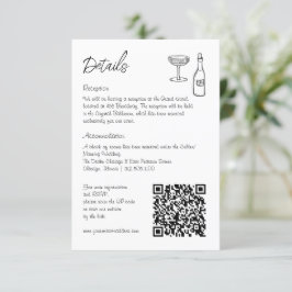 手書きお洒落のQRコード結婚の情報 エンクロージャーカード