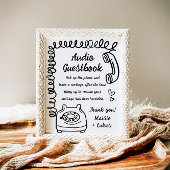 手書きお洒落イラストレーションオーディオゲストブック ポスター