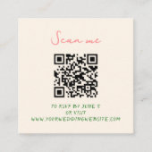 手書きお洒落ウェディングRSVP エンクロージャーカード (正面)