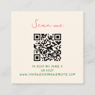 手書きお洒落ウェディングRSVP エンクロージャーカード