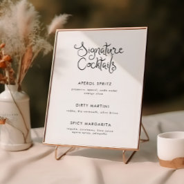 手書きお洒落カクテルメニュー ポスター