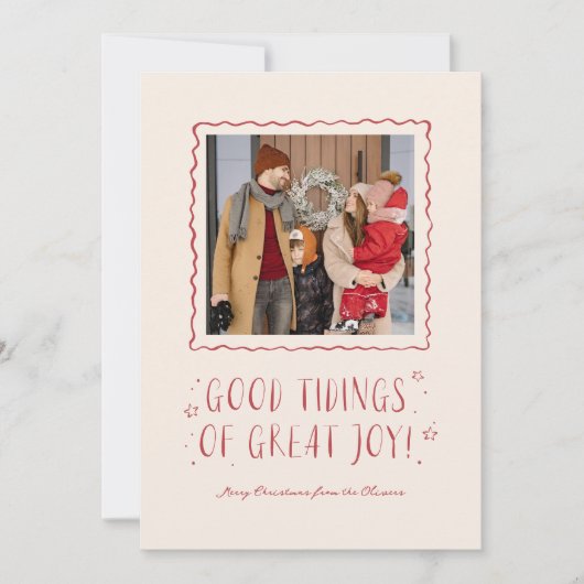 手書きお洒落グッドチディングクリスマス シーズンカード (正面)