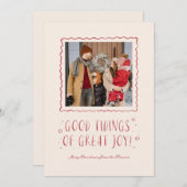 手書きお洒落グッドチディングクリスマス シーズンカード (正面/裏面)