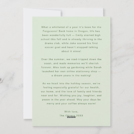 手書きお洒落グッドチディングクリスマス シーズンカード (裏面)