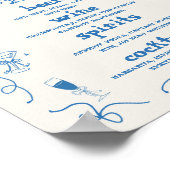 手書きお洒落バーメ結婚ニューの記号 ポスター (角)