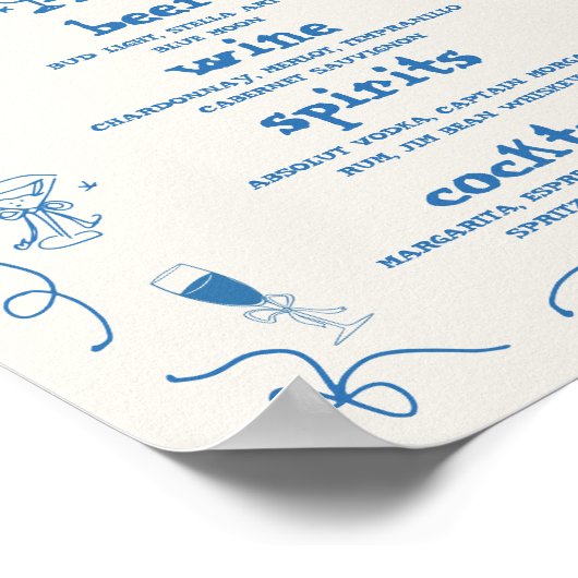 手書きお洒落バーメ結婚ニューの記号 ポスター (角)