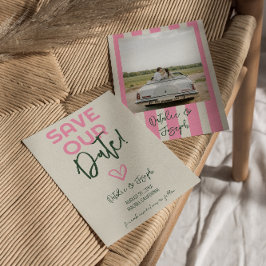 手書きお洒落パステルサマーフォト結婚ズ セーブザデート