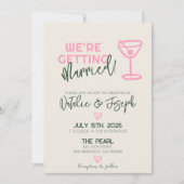 手書きお洒落パステルサマーフォト結婚ズ 招待状 (正面)