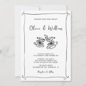 手書きお洒落フォトオールインワン結婚ズ 招待状 (正面)