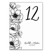 手書きお洒落フローラ結婚 テーブルナンバー (正面)
