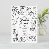 手書きお洒落ブライダルシャワー 招待状 (スタンド正面)