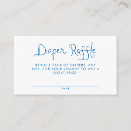 手書きお洒落ブルーおむつラッフル エンクロージャーカード