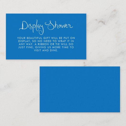 手書きお洒落ブルーディスプレイシャワー エンクロージャーカード (正面/裏面)