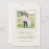 手書きお洒落メリークリスマスグリーン シーズンカード (正面)