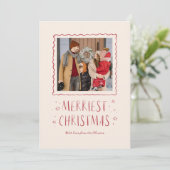 手書きお洒落メリークリスマスレッド シーズンカード (スタンド正面)