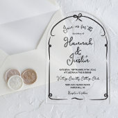 手書きお洒落モダントレンディー結婚アクリル アクリル招待状