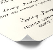 手書きお洒落予測できなカクテルメニュー ポスター (角)