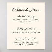 手書きお洒落予測できなカクテルメニュー ポスター (正面)