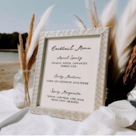 手書きお洒落予測できなカクテルメニュー ポスター