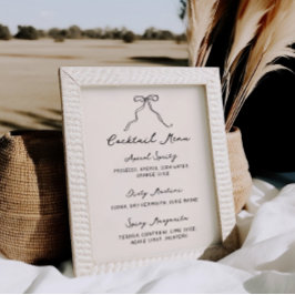 手書きお洒落予測できなカクテルメニュー ポスター