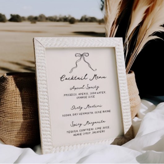 手書きお洒落予測できなカクテルメニュー ポスター