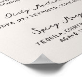 手書きお洒落予測できなカクテルメニュー ポスター (角)