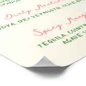 手書きお洒落予測できなカクテルメニュー ポスター (角)