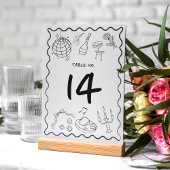 手書きお洒落手書き予測できな結婚の テーブルナンバー