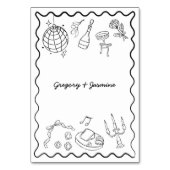 手書きお洒落手書き結婚の テーブルナンバー (裏面)