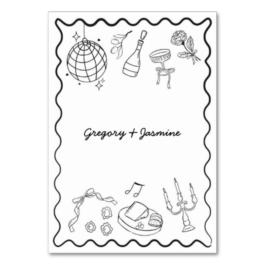 手書きお洒落手書き結婚の テーブルナンバー (裏面)