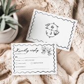 手書きお洒落手書き結婚の 出欠カード