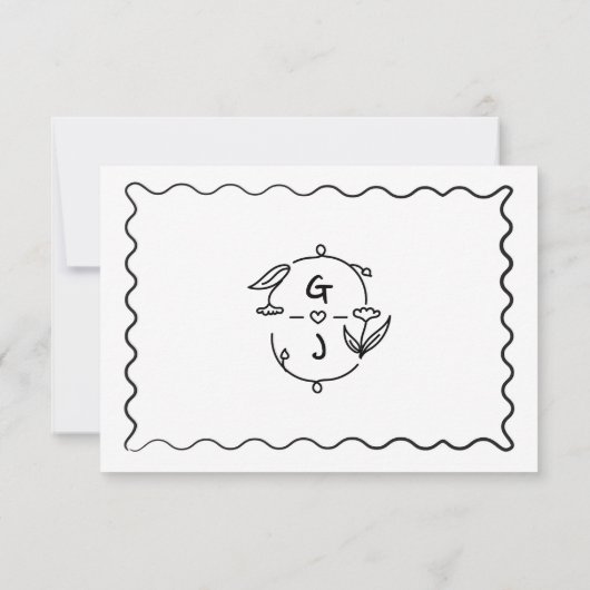 手書きお洒落手書き結婚の 出欠カード (裏面)