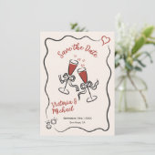 手書きお洒落日付の保結婚存 招待状 (スタンド正面)