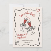 手書きお洒落日付の保結婚存 招待状 (正面)