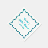 手書きお洒落波状縁どブライダルシャワー スタンダードカクテルナプキン (角)