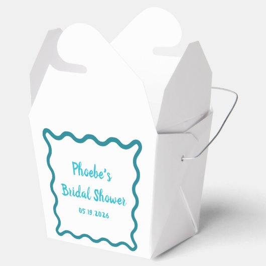 手書きお洒落波状縁どブライダルシャワー フェイバーボックス (オープン)