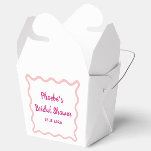手書きお洒落波状縁どブライダルシャワー フェイバーボックス (オープン)
